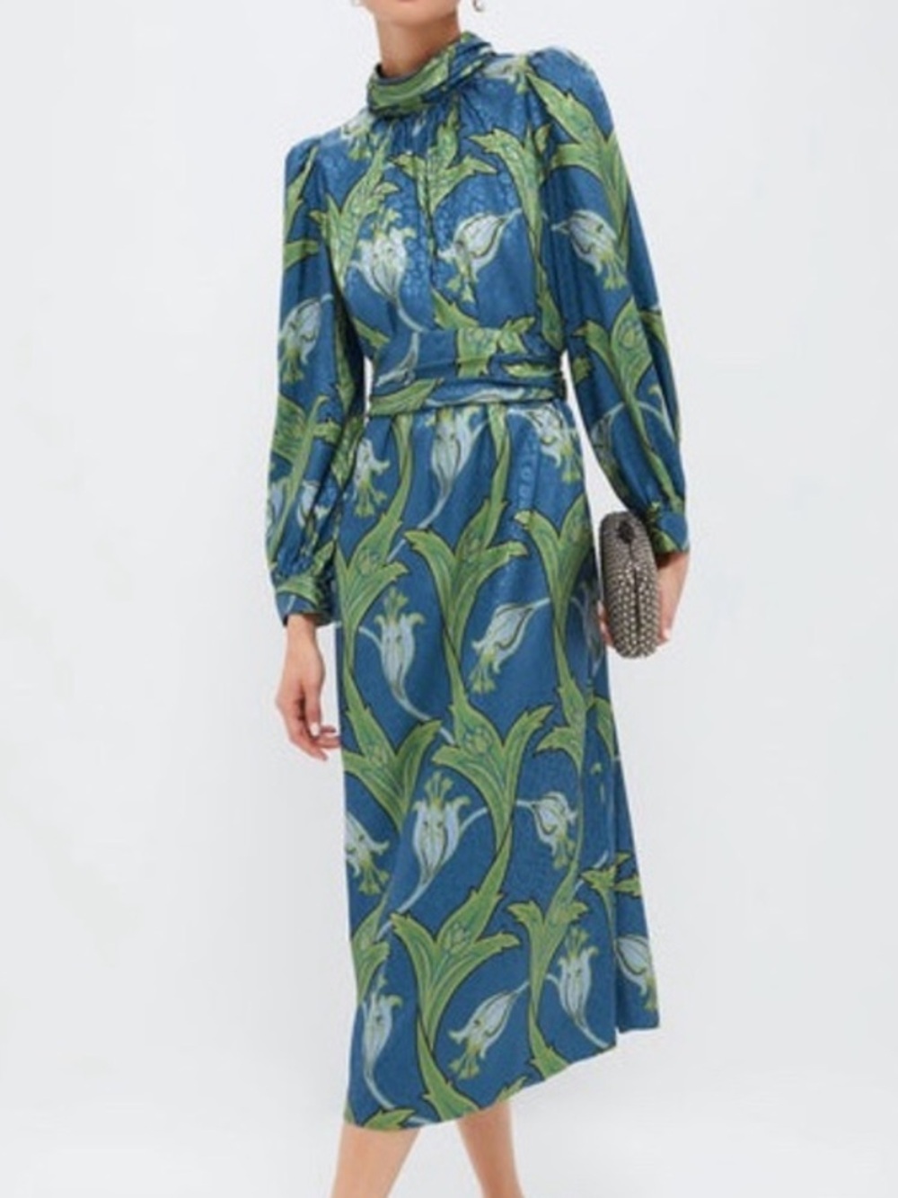 Tuckernuck Deco Floral Satin Faven Midi Dress Womens XXL